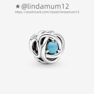 Pandora December Turquoise Blue Eternity Circle Charm